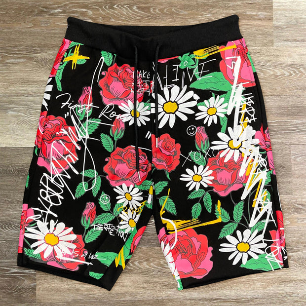 Retro Hip Hop Street Graphic Shorts