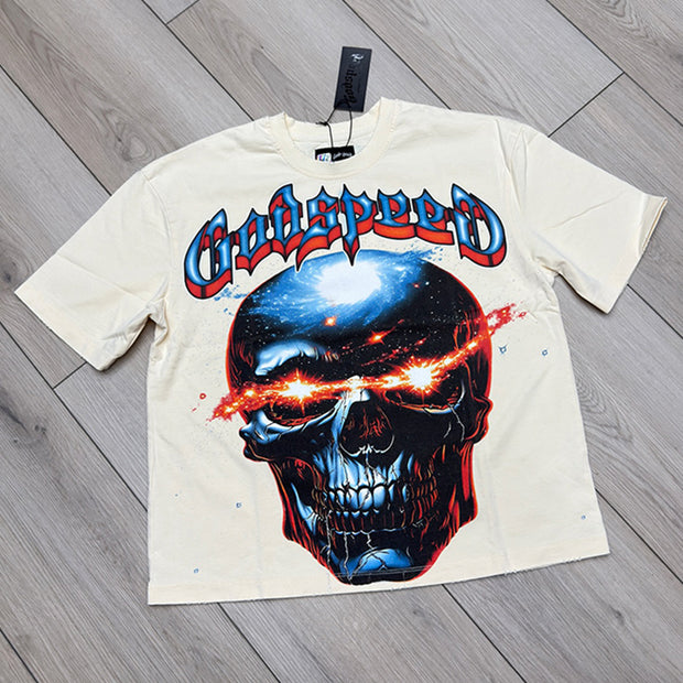 Casual Skull Print Short Sleeve T-Shirt