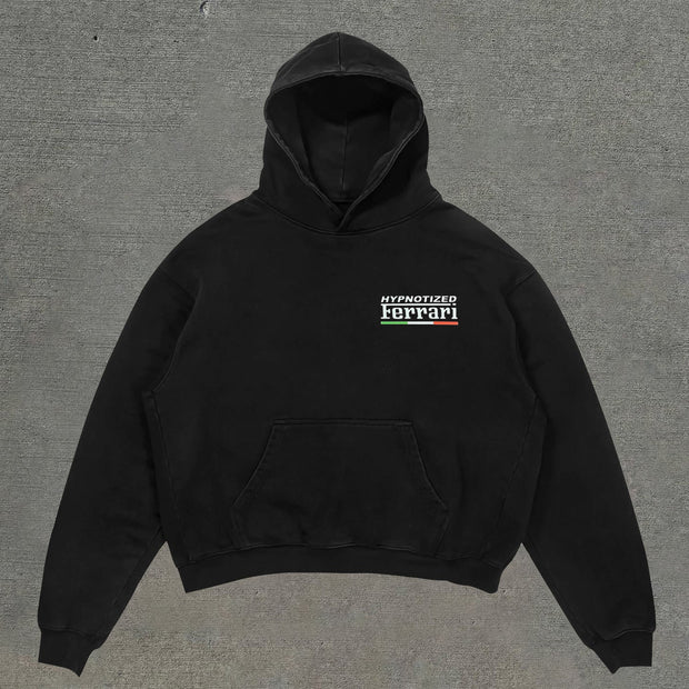 Fashionable and personalized racing street style long-sleeved hoodie