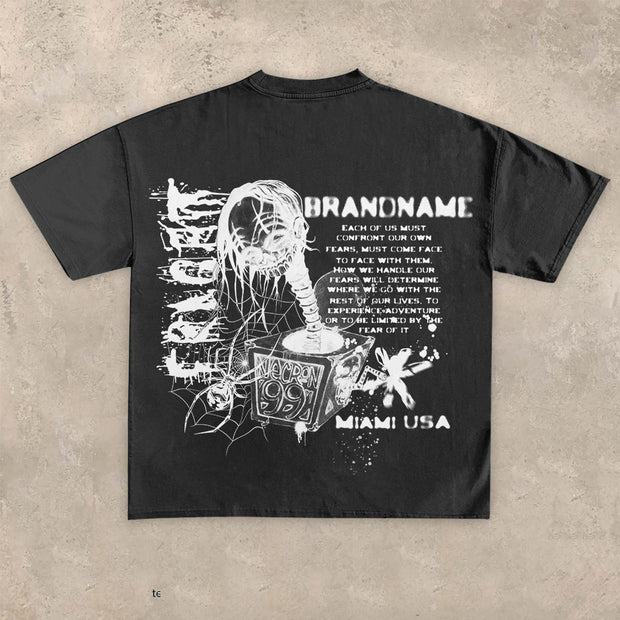 Personalized retro street style print T-shirt