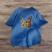 Fashion casual style butterfly short-sleeved T-shirt