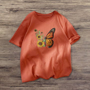 Fashion casual style butterfly short-sleeved T-shirt
