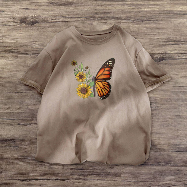 Fashion casual style butterfly short-sleeved T-shirt