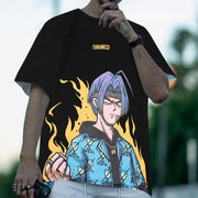 Loose anime print casual short-sleeved T-shirt