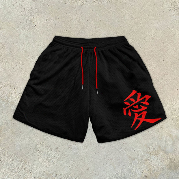 Casual Fashion Love Print Sports Shorts