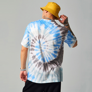 Street personality smiley face tie-dye loose short sleeve T-shirt