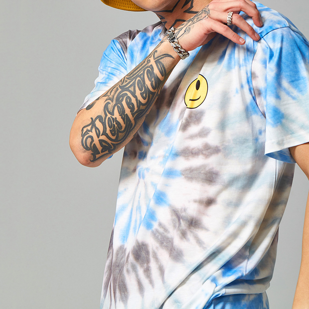 Street personality smiley face tie-dye loose short sleeve T-shirt