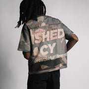 Camouflage casual street retro mesh stitching jersey