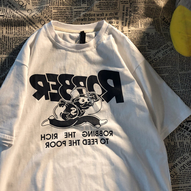 Japanese retro ins fashion street loose T-shirt