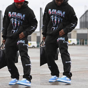 777 Holy Sword Printed Casual Street Hoodie Two-piece Set