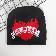 Trendy pullover love flame jacquard knitted hat