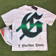 Gambling skull print oversized T-shirt