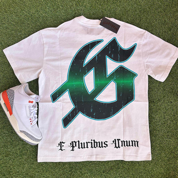 Gambling skull print oversized T-shirt