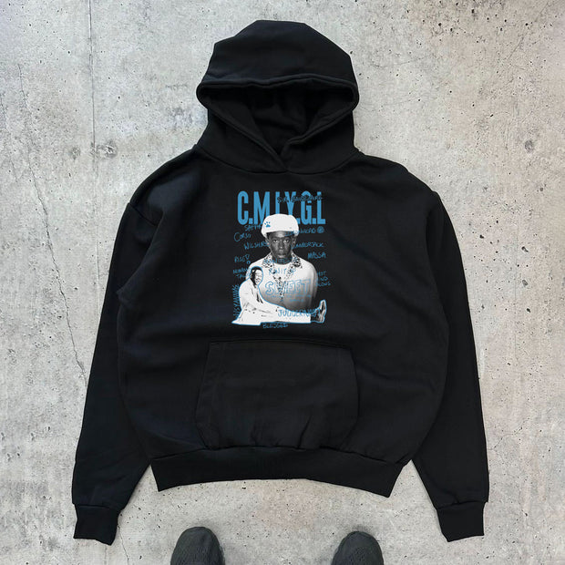 Single Cmiygl Print Long Sleeve Hoodies