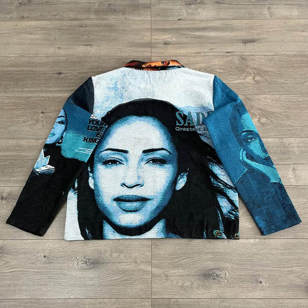 Character Print Long Sleeve Zipped Jacket