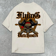 Captain Skull Graphic Print Short Sleeve T-Shirt