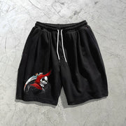 Retro funny print casual sports shorts