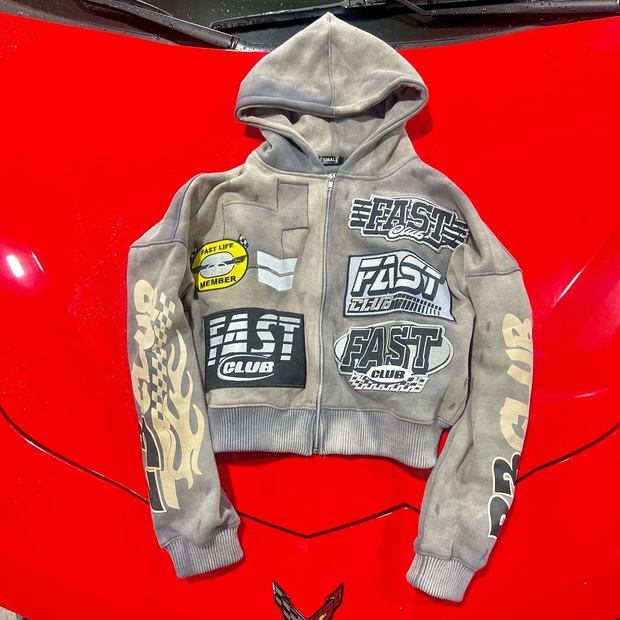 Vintage live fast worker hoodie