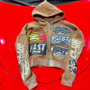 Vintage live fast worker hoodie