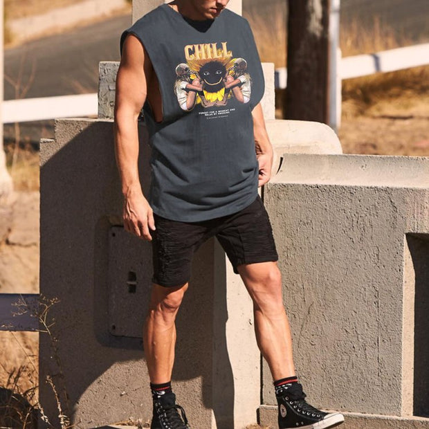 Skull Graphic Print Vest