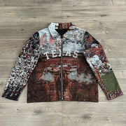 Texas Print Long Sleeve Zipped Jacket