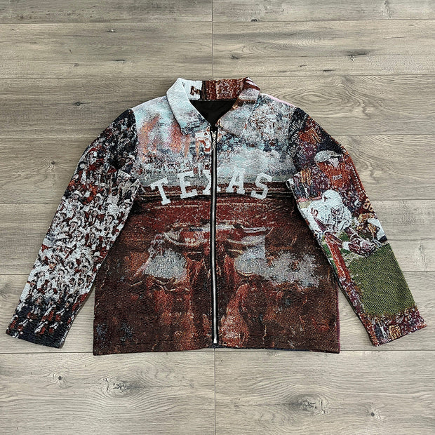 Texas Print Long Sleeve Zipped Jacket