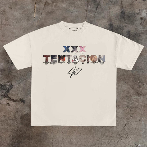 XXXTENTACION Retro Letter Print T-Shirt