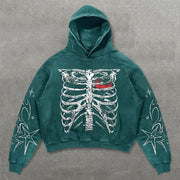 Stylish Rib Letters Print Long Sleeve Hoodies