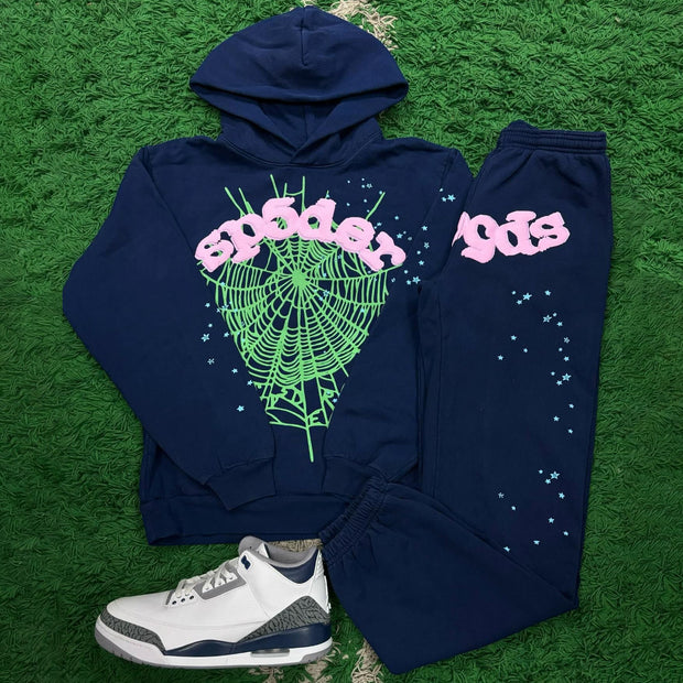 Spider Web Pentagram Print Two Piece Hoodie Set