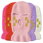 Tears of money embroidered three-hole hat warm ski mask