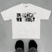 Oversized T-shirt with dangerous goods print