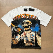 Skull Astronaut Short Sleeve Print T-Shirt