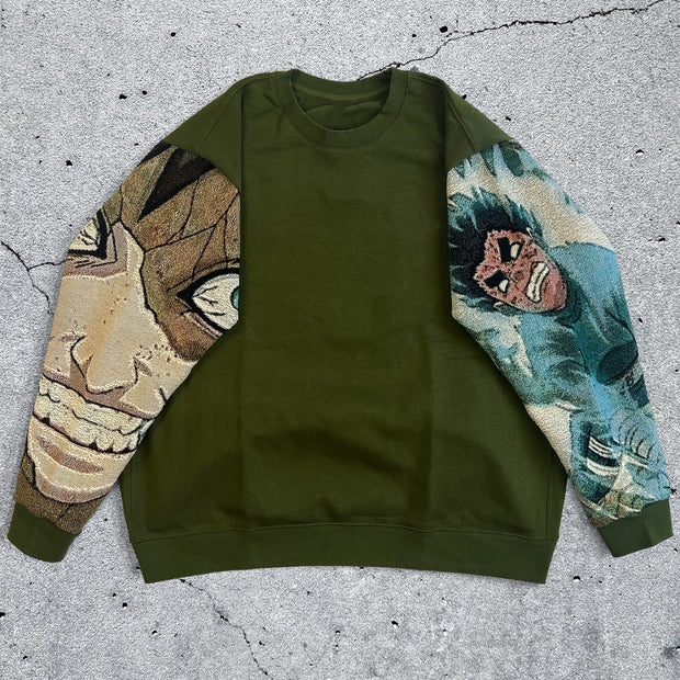 Anime casual street tapestry stitching sweatshirt