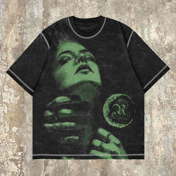 Lonely Woman Casual Street Short Sleeve T-Shirt