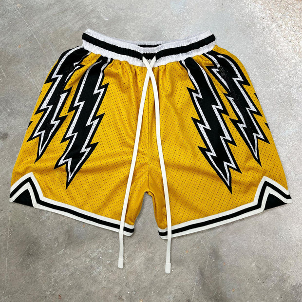 Tide brand printed retro mesh shorts