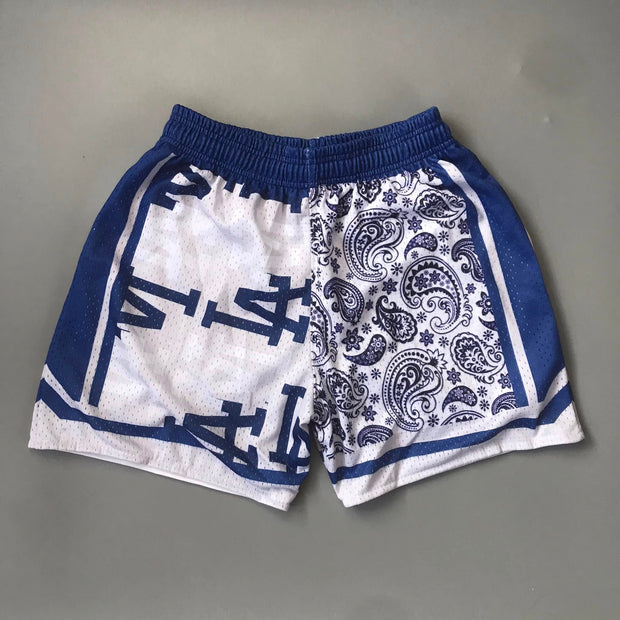 Fashionable sports contrast color LA shorts