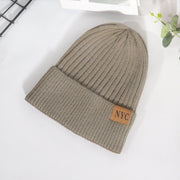 Casual and versatile NYC letter wool knitted hat Japanese style