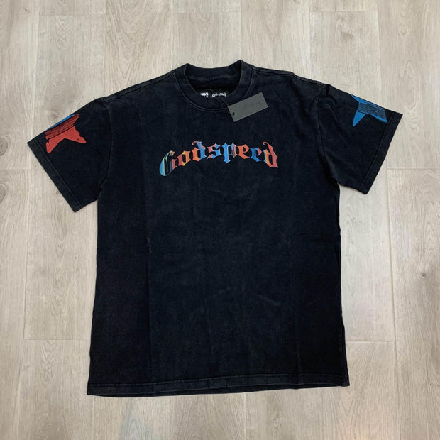 godspeed print crew neck T-shirt