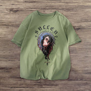 Vintage art print short-sleeved T-shirt