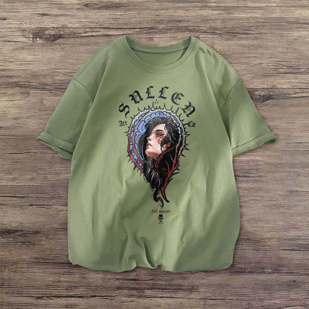 Vintage art print short-sleeved T-shirt