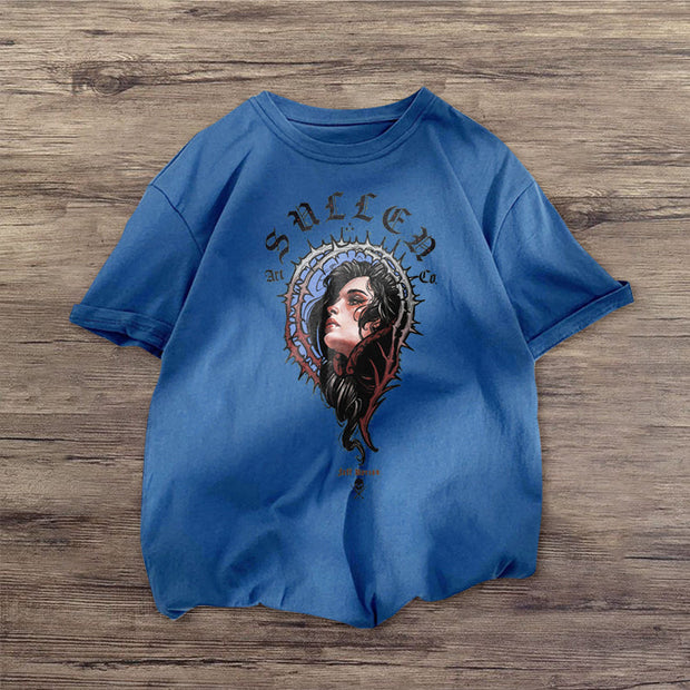 Vintage art print short-sleeved T-shirt