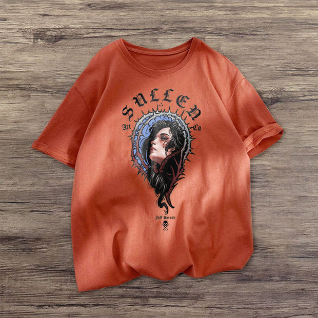 Vintage art print short-sleeved T-shirt