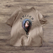 Vintage art print short-sleeved T-shirt