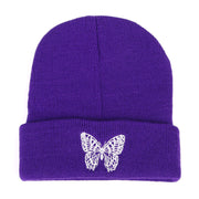 Butterfly embroidery knitted hat hip hop woolen cap warm cap cold cap