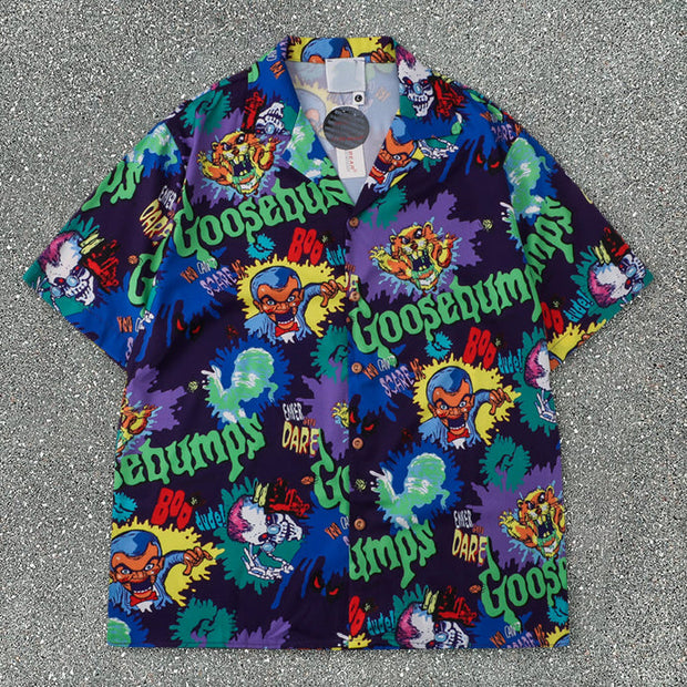 Vintage Beach Graffiti Shirt Shorts Set