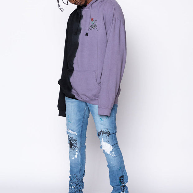 Fashion colorblock print oversized hoodie