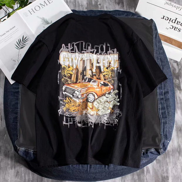 Hip-hop loose trendy brand short-sleeved t-shirt