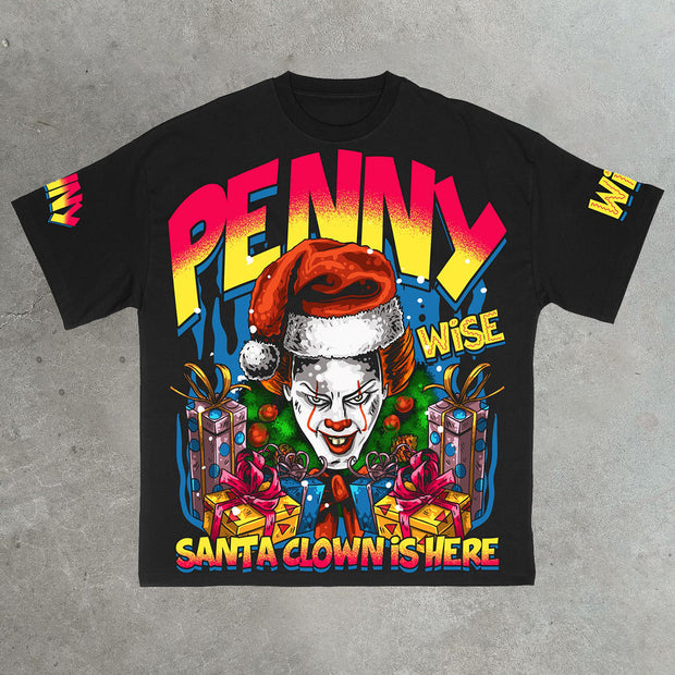 Clown Christmas gift cotton T-shirt