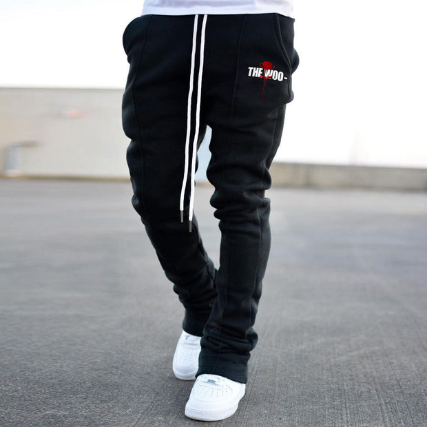 Retro fashion brand printed street flared trousers