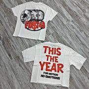 Money print casual street cotton T-shirt